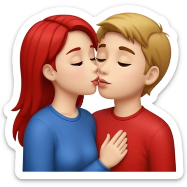 A girl kissing a boy in real life sticker