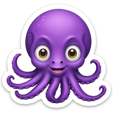purple cute octopus sticker