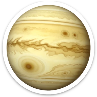Venus planet emoji, pale yellowish-white sphere, thick cloudy haze, no surface details, simple and round sticker