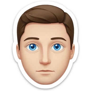 hold men blue eyes, art painting  sticker