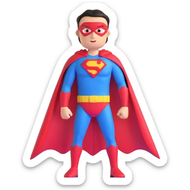 colorful superhero with cape sticker