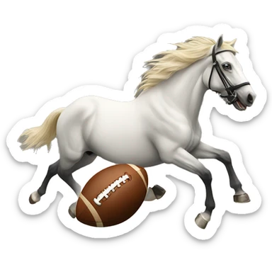 Horse catching a football sticker