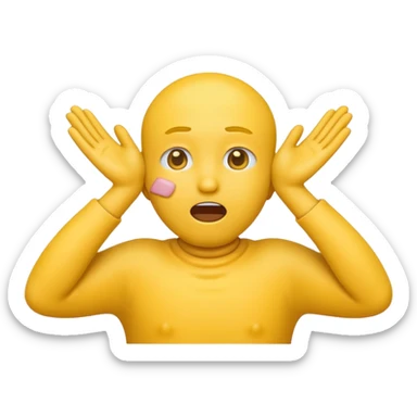 yellow choking emoji with hands around its neck sticker