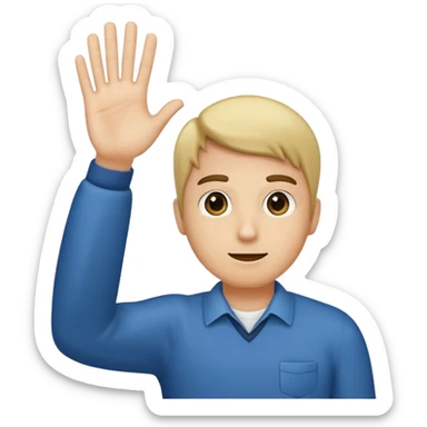 A guy with his hand up and the number 6 and the 7 on the other sticker