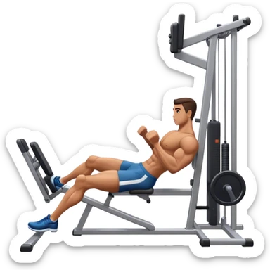 Man Using Seated Machine Leg Extension sticker