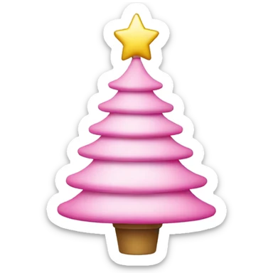 Pink Christmas tree white ornaments  sticker