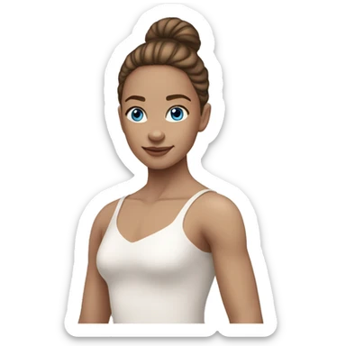 Ballerina white skin brown hair blue eyes  sticker