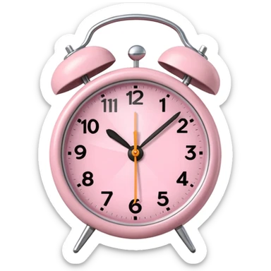 Please make me an alarm clock digital that will show six o'clock in the morning and make it in the style of ios 18.1 and aesthetic and the color is light pink  sticker