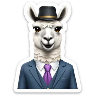 Llama in business attire sticker