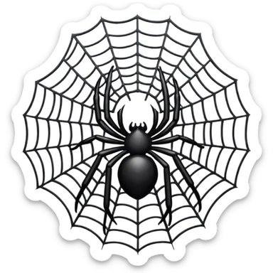 black spider web sticker