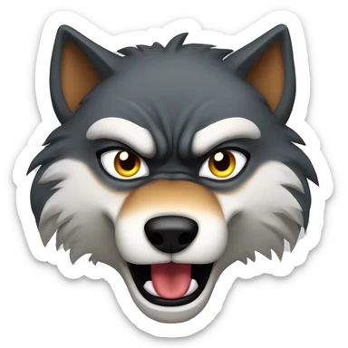 Angry wolf sticker
