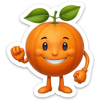 Muscle Orange Fruit Character sticker