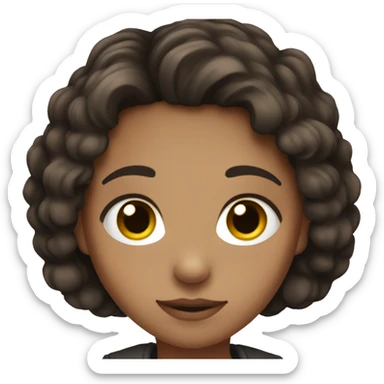 Girl with dark brown hair and hazel eyes  sticker