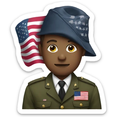 Kalama harris holding an americn flag in military attire  sticker