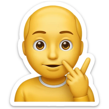 yellow emoji face finger to lips in shh pose classic emoji expression sticker