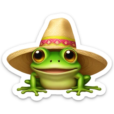 Frog wearing a sombrero sticker