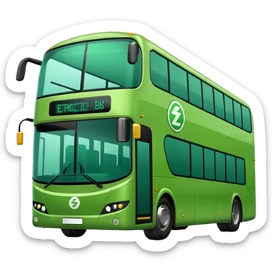 green electric bus with large zero-euro coin symbol sticker