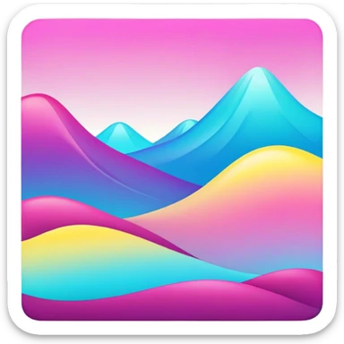 Royal Magenta-Cyan-Yellow-gradient Aesthetic Scenery Deco sticker