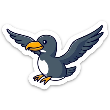 Liver bird, mythical bird symbol of Liverpool, cormorant-like bird with outstretched wings sticker