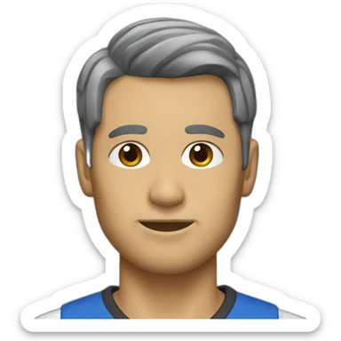 Coach of tenue with brown sort hair  sticker