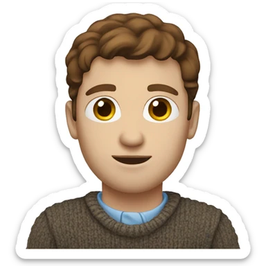 project manager with brown hair and sweater and blue eyes sticker