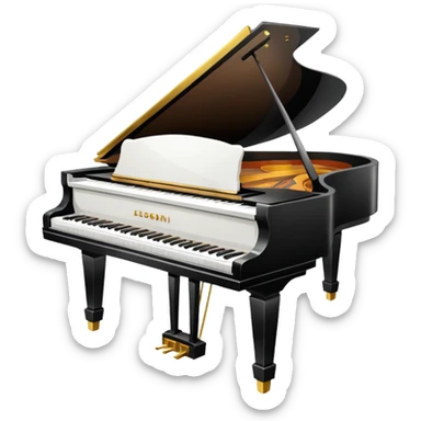 piano with white color  sticker