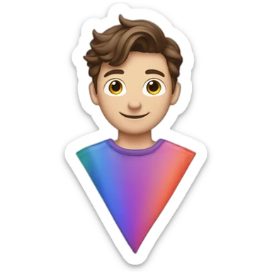 Tom Holland with a gay pride flag sticker