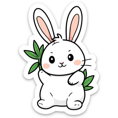 Rabbit and marijuana sticker