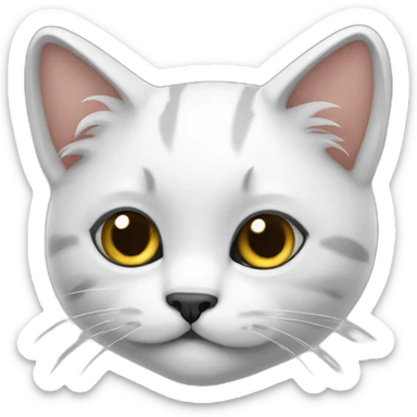 gatito blanco con orejas negras sticker