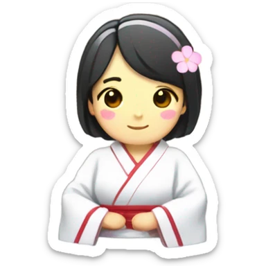 japan hot spring with korean girl, wearing yukata sticker