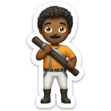 men taking a macebell sticker