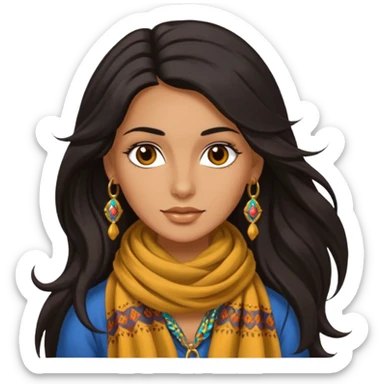 Gypsy female long hair sticker