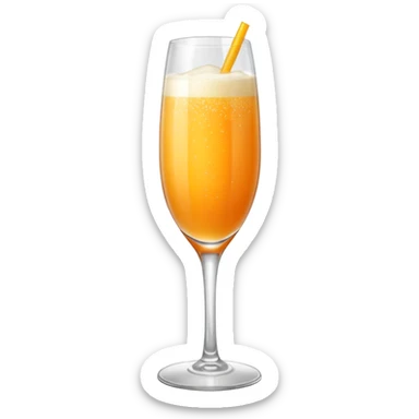 Mango Bellini in einem Sektglas mit viel sprudel sticker