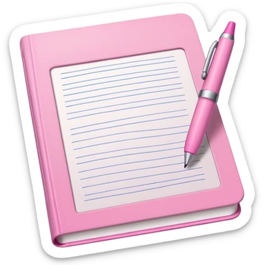pink book and note pen add on it the word BUSY sticker