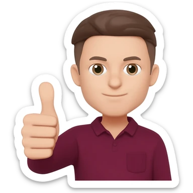 Maroon thumps up sticker