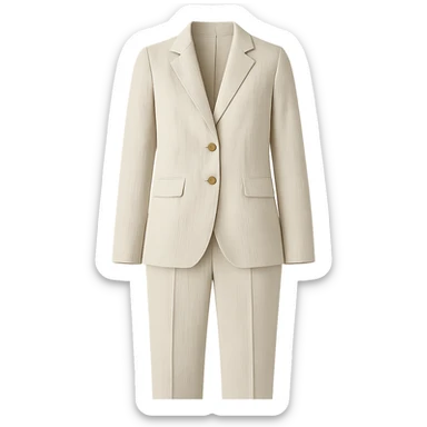 classic European women's linen suit, just the clothes, no person, white background sticker
