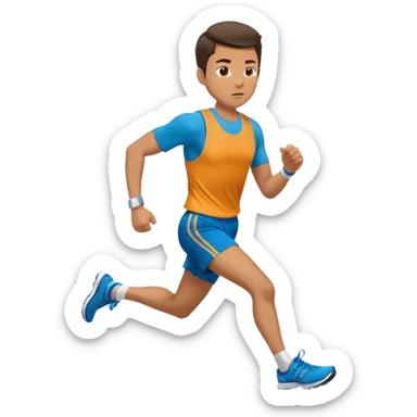 businessman running a marathon sticker