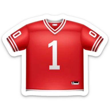 Red jersey number 1 in White  sticker