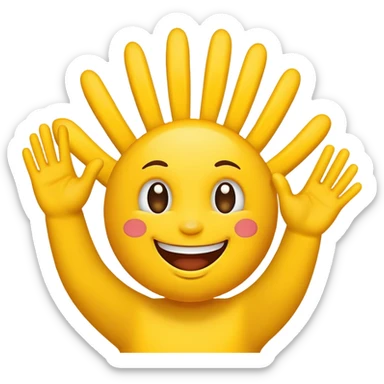 Happy face whit five hi  sticker