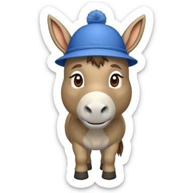 donkey with blue hat sticker