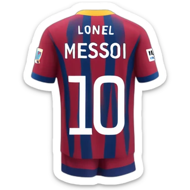 Back of Lionel Messi Jersey with number 10 sticker