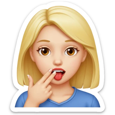 girl flirty biteing finger  sticker