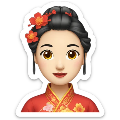 Chinese lady wear Chinese traditional clothes sticker