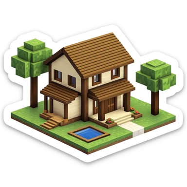 Minecraft house sticker
