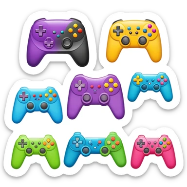 Gamer icons: controllers, “Level Up!” stickers sticker