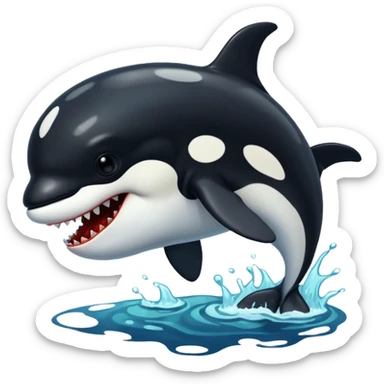 orca as a zombie sticker