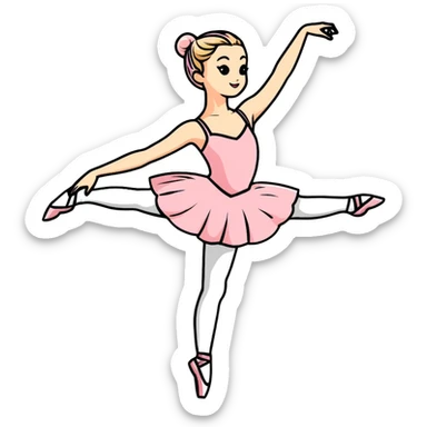 cute ballerina in arabesque position sticker