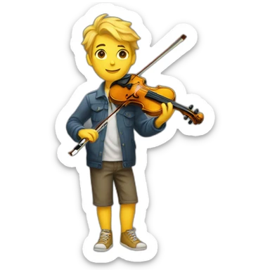 boy-standing-in-a-yellow-sea-while-holding-violin sticker