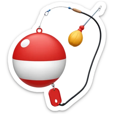 fishing float 1 piece sticker