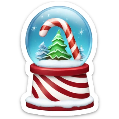Candy cane snow globe  sticker
